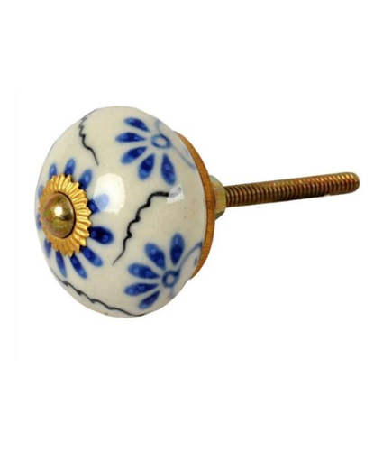 Blue Flower Drawer Pull