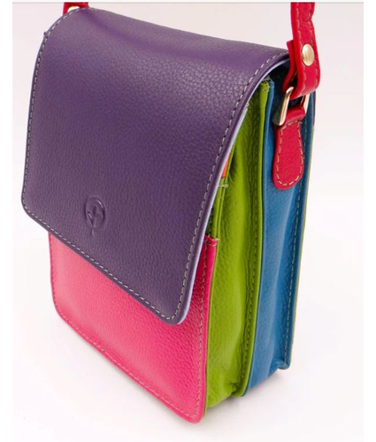 Crossbody Leather Travel Bag Prism Multi