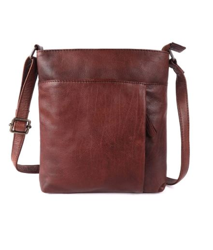 Barcelona Leather Crossbody Bag Brown