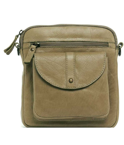 Leather Cross Body Bag in Latte