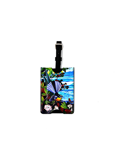 Leather Luggage Tag with Fantails