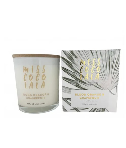 300g Coconut Wax Jar Candle – Blood Orange & Grapefruit