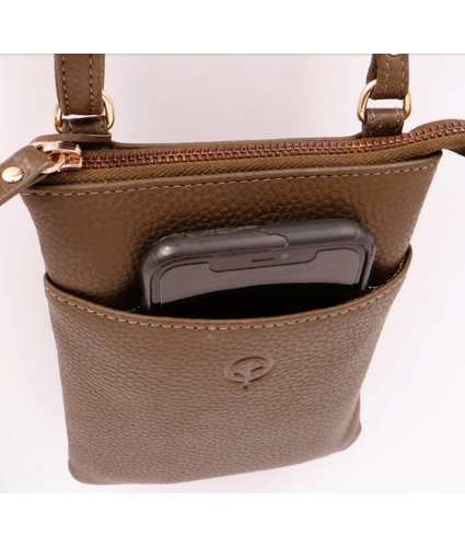 Cross Body nPouch in Moss Brown