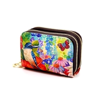 Double Zipped Leather Card Holder NZ Artwork