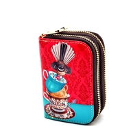 Double Zipped Leather Card Holder NZ Artwork