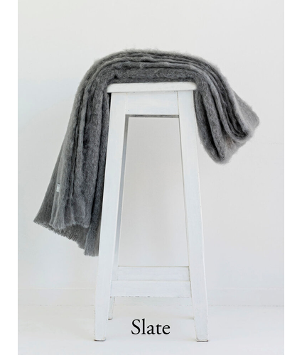 NZ Mohair Throw - Slate