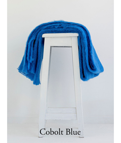 NZ Mohair Throw - Cobalt Blue