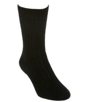 NZ Possum Merino Casual Rib Socks Black Large