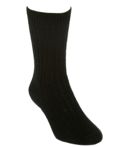 NZ Possum Merino Casual Rib Socks Black Large