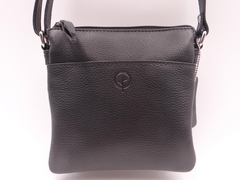 Compact Crossbody Bag Black with Silver Zip