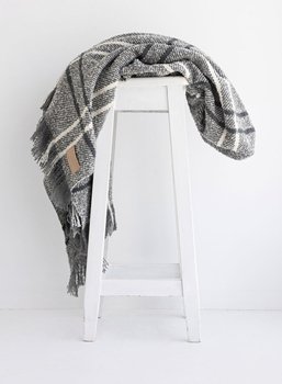 NZ Grey Window Check Wool Throw -nz-made-Tessa Mae's with Attitude | Gifts and Homewares | Mapua NZ
