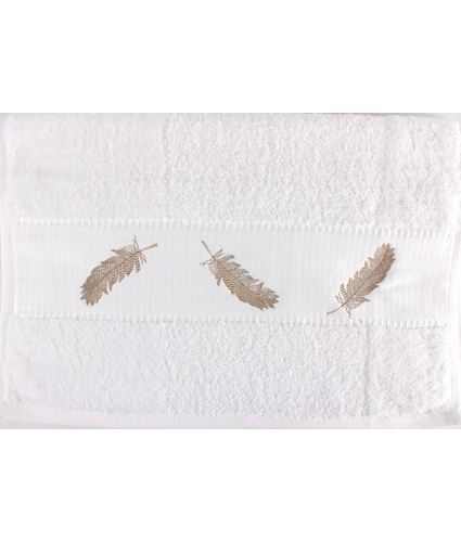 Feathers Hand Towel Embroidered