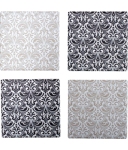Coasters Textured Pattern Black White