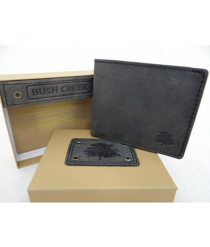 Leather Mens Wallet - Grey Sand 