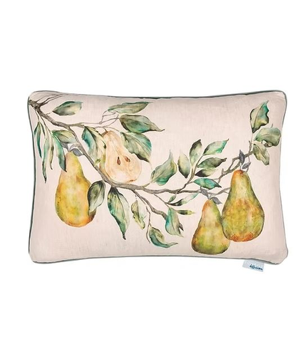 Pear Branch Linen Feather Filled Cushion 60x40cm