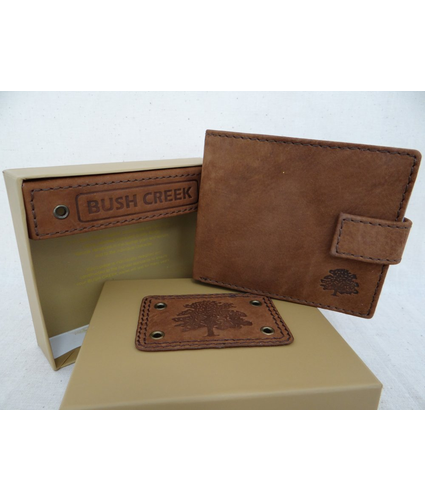 Leather Mens Wallet - Tan 