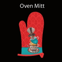 Oven Mitt Fantail On Cup Red