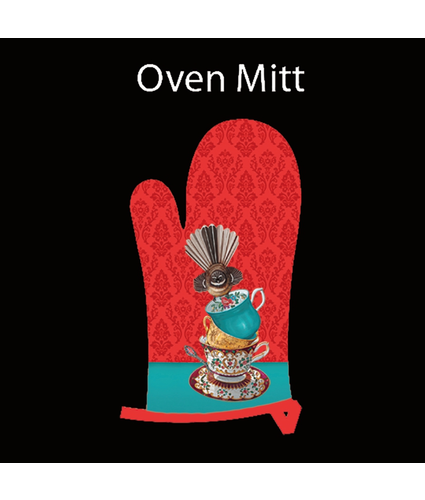 Oven Mitt Fantail On Cup Red