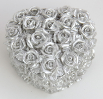 Rose Heart Silver Trinket Box