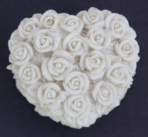 Rose Heart White Trinket Box