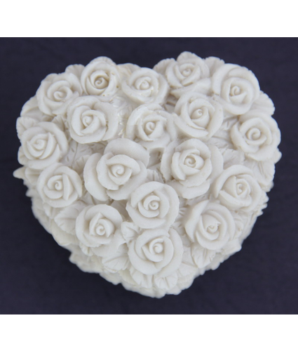 Rose Heart White Trinket Box