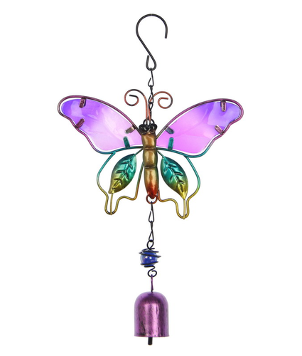 Butterfly Bell Wind Chime Purple