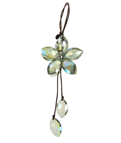 Crystal Flower Hanging Decoration Green