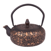 Teapot Cast Iron hearts BLK/Bronze