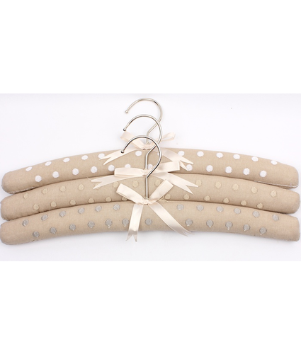 Embroidered Coat Hangers New Dot Natural