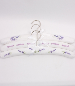 Embroidered Coat  Hangers White Lavender-home-decor-Tessa Mae's with Attitude | Gifts and Homewares | Mapua NZ