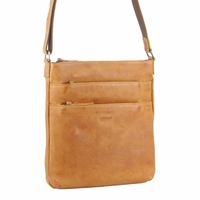 Milleni Ladies Nappa Leather Cross-Body Bag Caramel