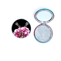 Compact Mirror Fantail Pink Bloom