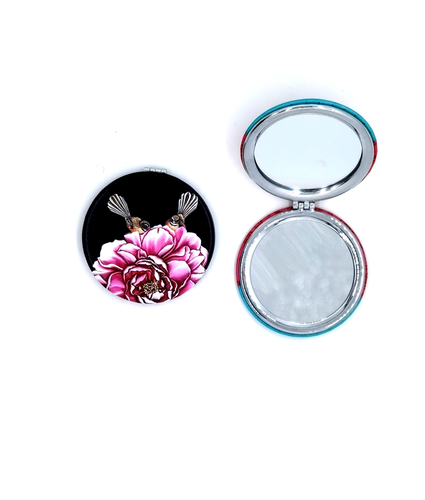 Compact Mirror Fantail Pink Bloom