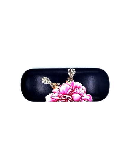 Glasses Case Fantails on Pink Bloom