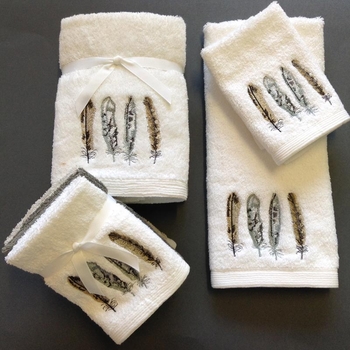 Feathers Hand Towel-gift-ideas-Tessa Mae's with Attitude | Gifts and Homewares | Mapua NZ