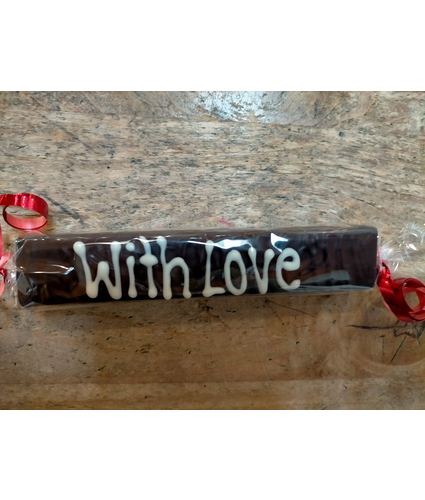Chocolate Coated Fudge Message Bars - With Love