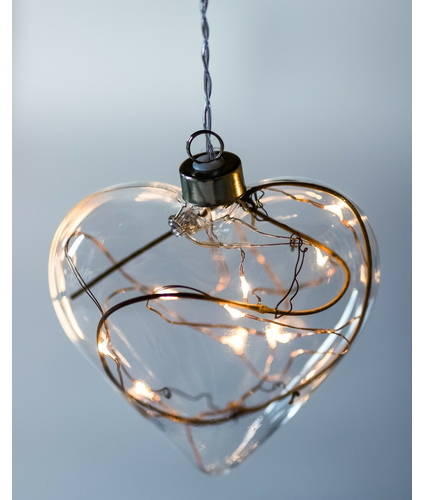 Winter Heart Hanging Glass Light