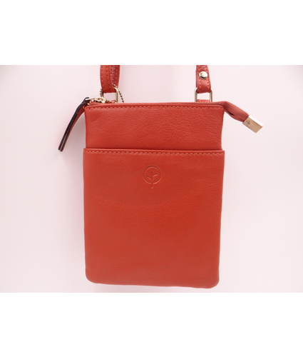 Terracotta Small Pouch Cross Body Leather Bag