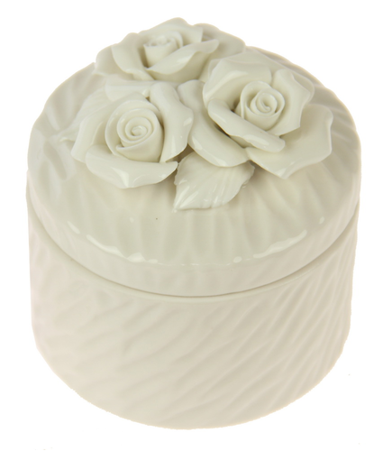 Trinket Box Round White 