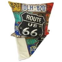 ON SALE Route 66 Plates Cushion