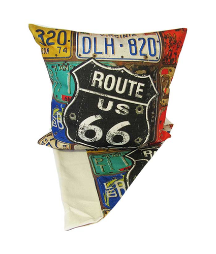ON SALE Route 66 Plates Cushion