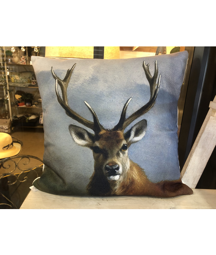 ON SALE Stag in the Mist Cushion 
