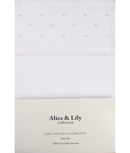 Pillowcase Dot White Set2