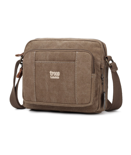 Brown Classic Zip Small Canvas Bag Small