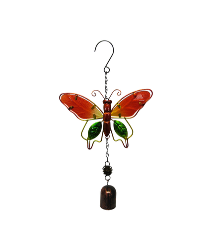 Garden Glass Butterfly with Bell