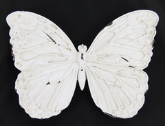 Butterfly Wall Decoration Antique White Large