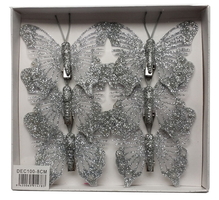 Silver Glitter Butterfly Single