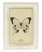 Dotted Edge Photoframe Antique White 6x4