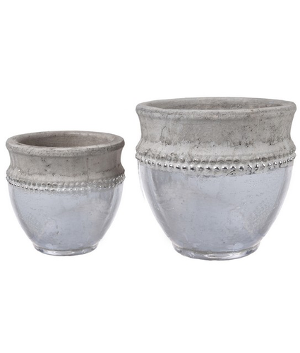 Silver and Stone Planter Small