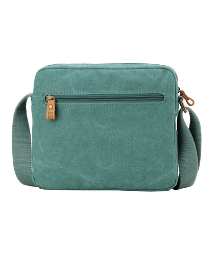 Classic Zip Top Satchel in Turquoise Canvas
